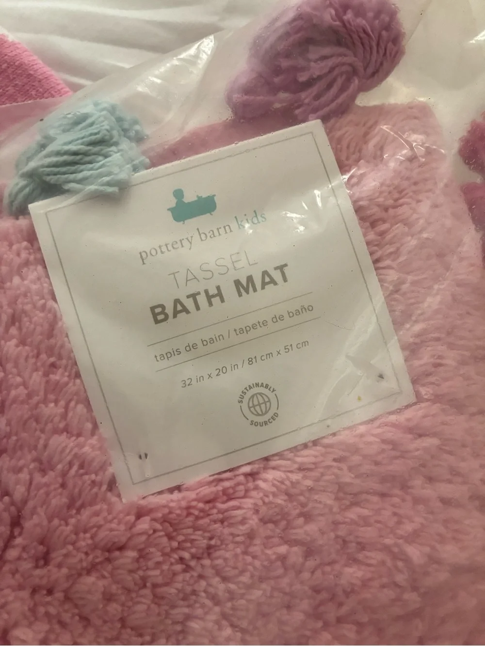 NWT Pottery Barn Lilly Pulitzer Plush Bath Mat with Multicolor Tassel Trim